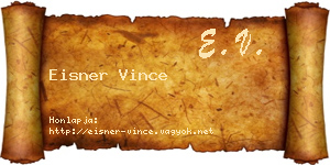 Eisner Vince névjegykártya